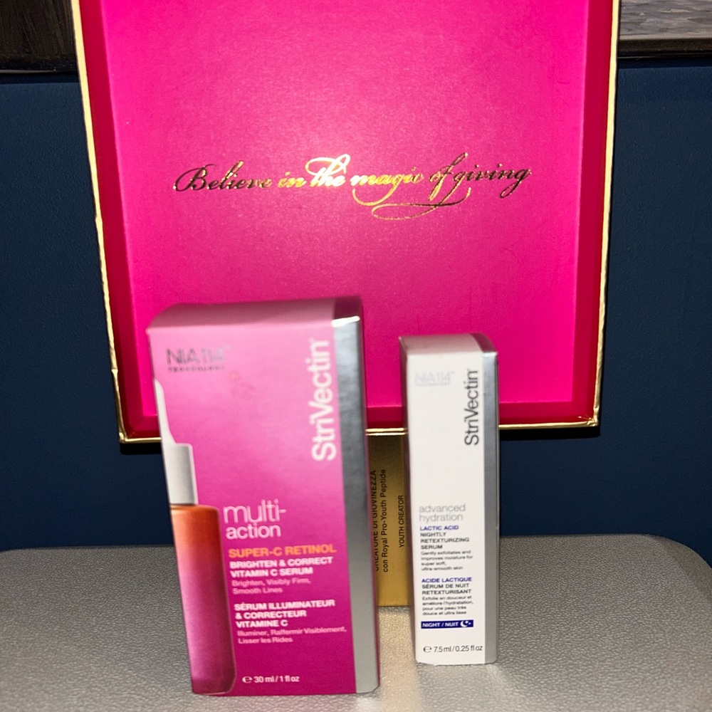FULL SIZE 1 OZ StriVectin Skincare Set & Vit C Retinol & Lactic acid Night Serum